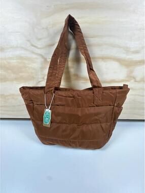 Bagsmart Medium Puffer Tote Bag Brown Waterproof Shoulder Bag Organizer NWT